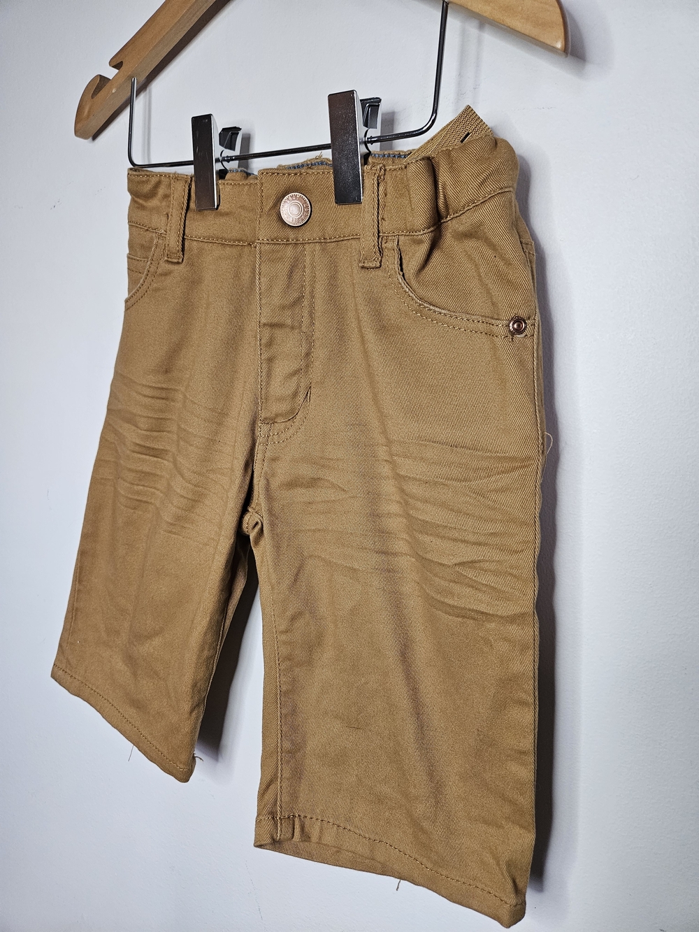 H&M Boys Chino Shorts Camel Brown Adjustable Waist Size 5-6Y US 6🩷